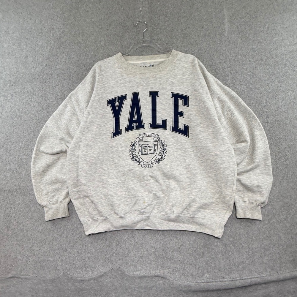 Gear For Sports Yale Crewneck Mens XXL Gray Vintage 90s Big Cotton Sweatshirt